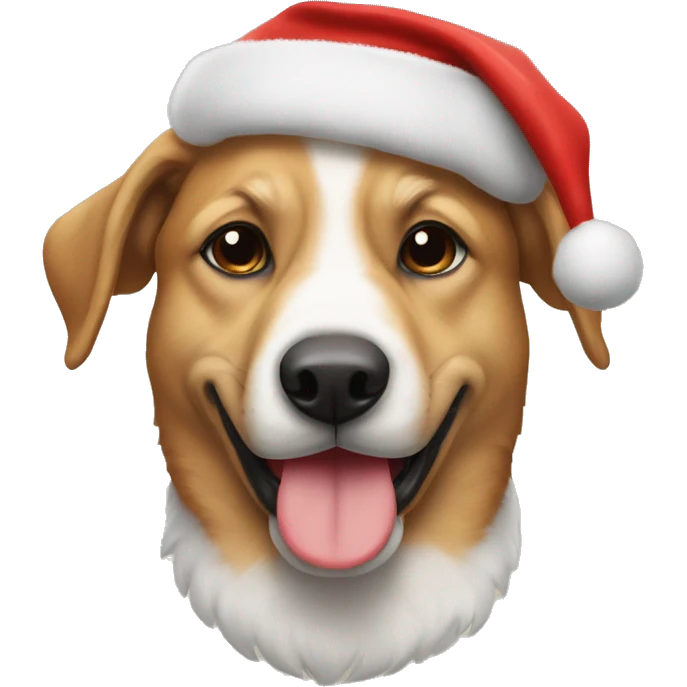 perro con gorro de papá noel emoji