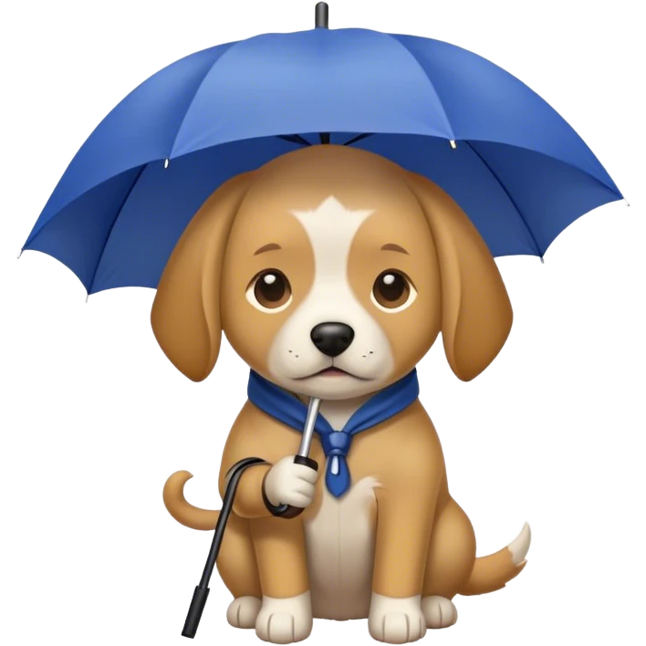 Hund mit regenschirm emoji