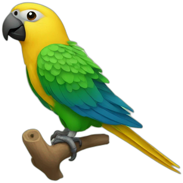 A combination of a parrot and a canary emoji