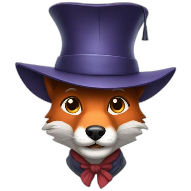 Professor Fox with doctores hat emoji
