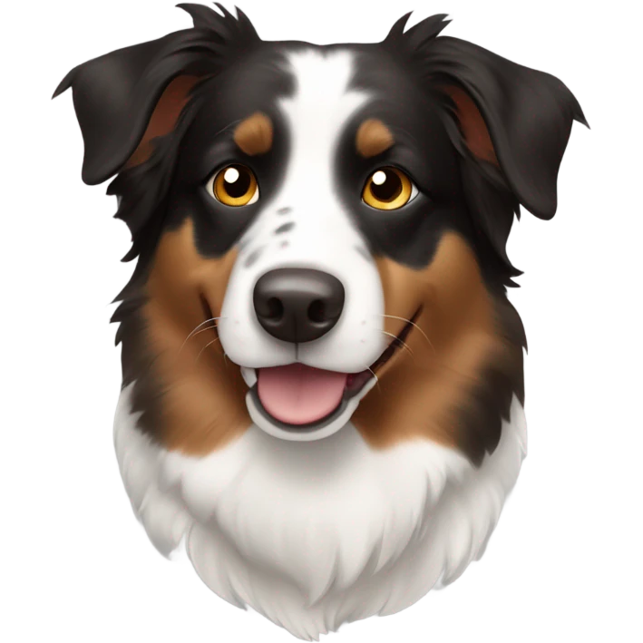 black brown and white australian shepherd dog emoji