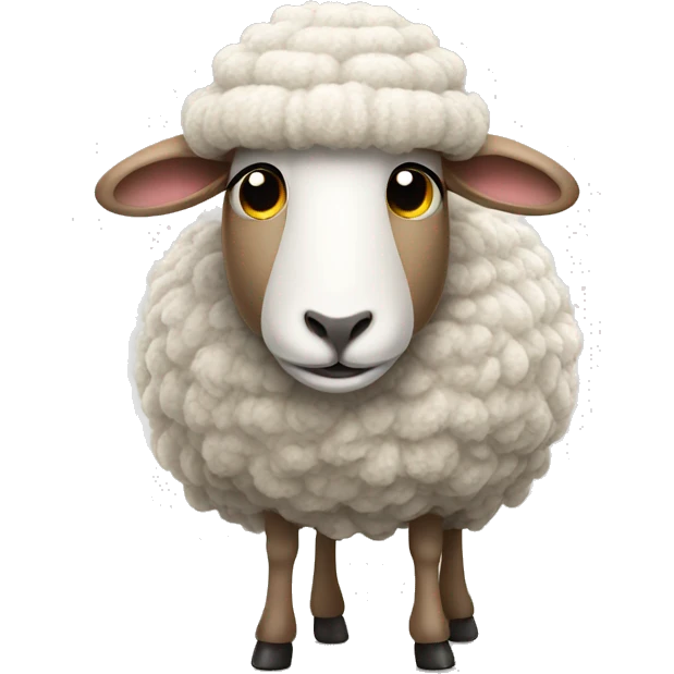 sheep with wooly hat emoji
