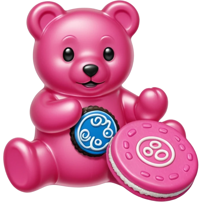 transparent pink gummy bear pink Oreo cookie emoji