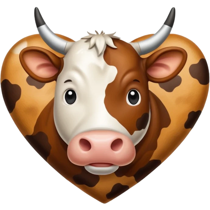 Cow print brown  heart emoji