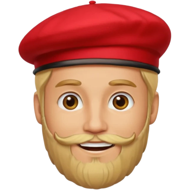 Man with Red Beret – Blonde beard, smiling, red hat.





 emoji