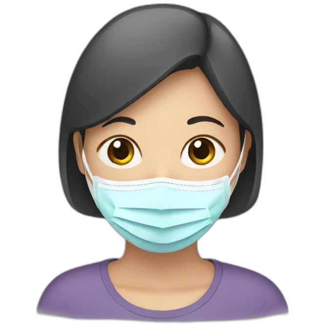 Asian Woman with N95 Mask emoji
