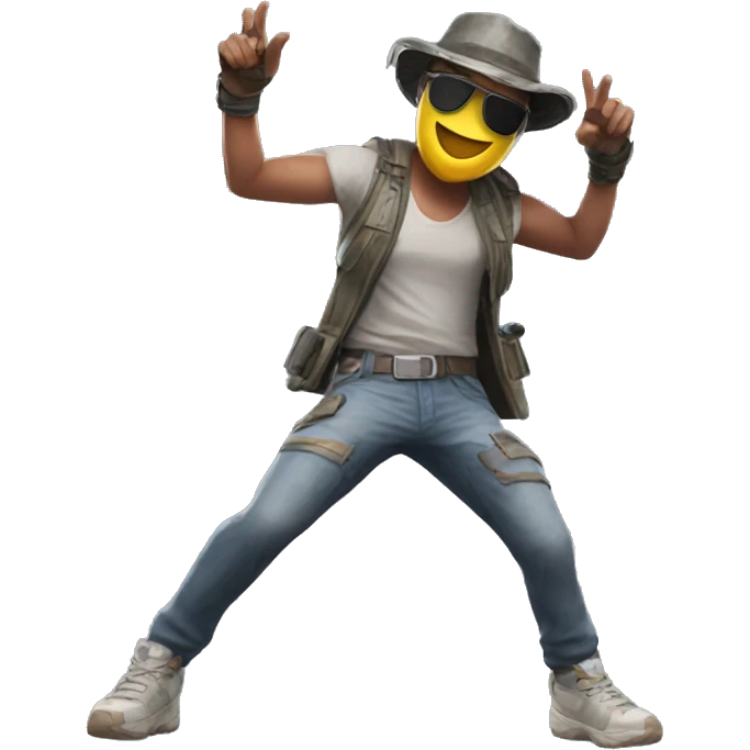 Personaje de pubg mobile bailando emoji