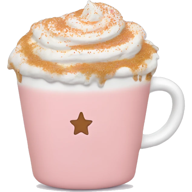Light pink starducks pumpkin latte with Sprinkling emoji