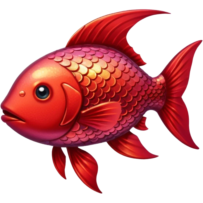 red glitter cute fish emoji