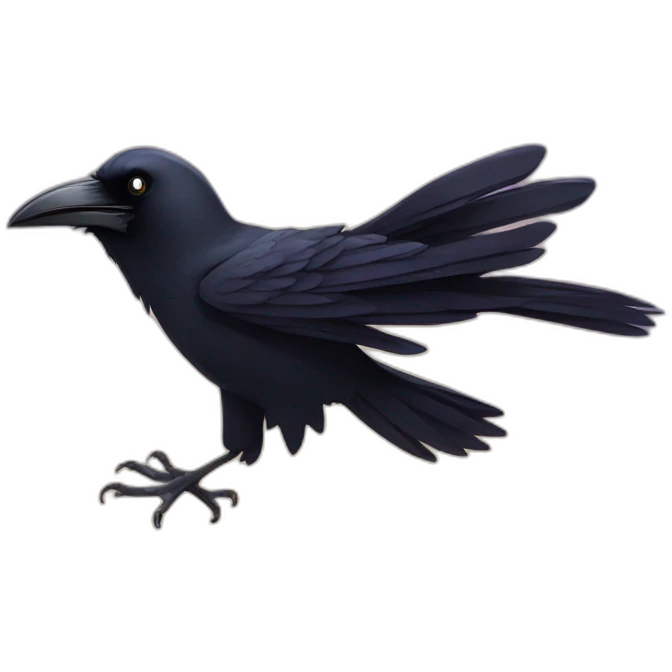 A raven with funny face his expression is "HUH" looks very discomfort and don't know what's happening emoji