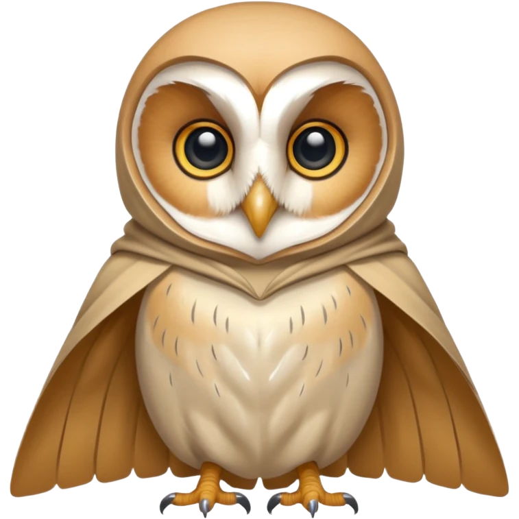 barn owl in beige cloak emoji