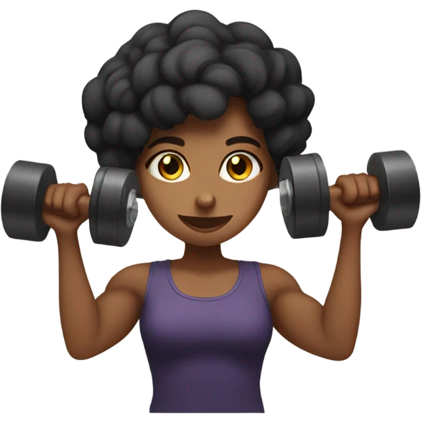 Girl doing bicep curls with dumbbells  emoji