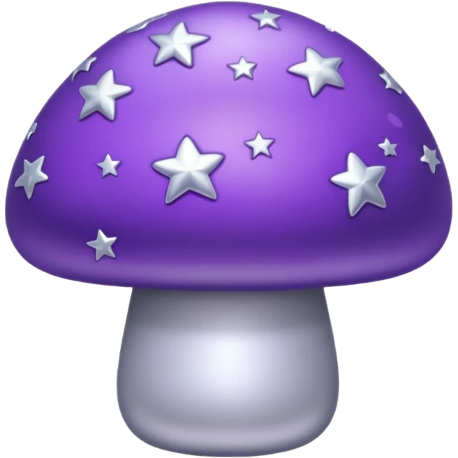 purple mushroom with silver stars on it cute emoji