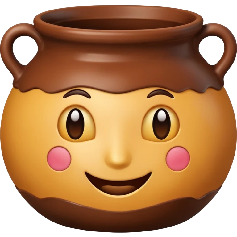 top view of a classic ceramic pot, emoji style emoji
