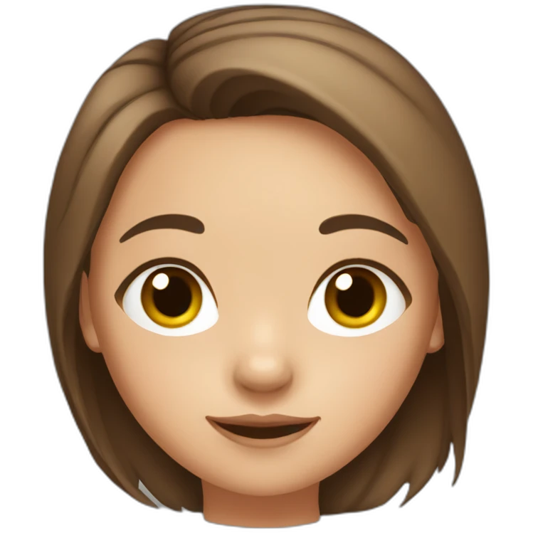 Girl with brown hair and petit brabancon emoji