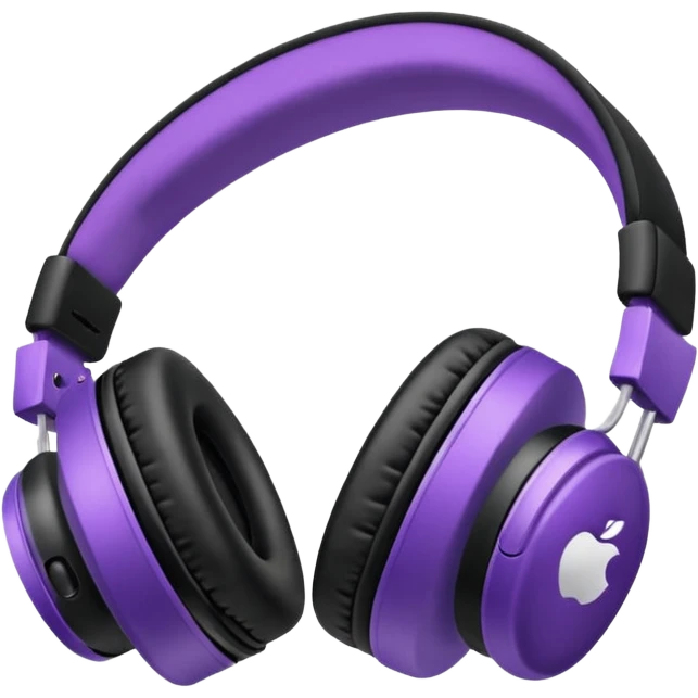 apple air max headphoness with bow on the right side black and purple  emoji