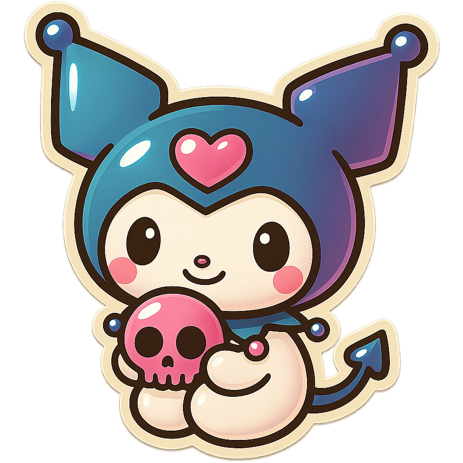 Remove the background, keep Kuromi character only, preserve original style, transparent background emoji