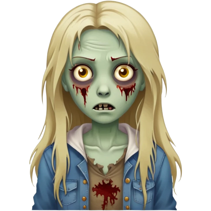 zombie girl with long dark blonde hair emoji