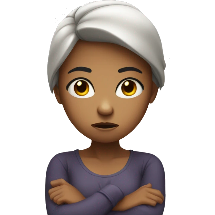 Angry girl with hands folded emoji