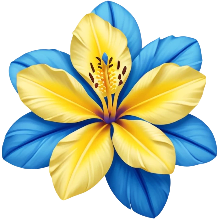 aestetic hawaian flower blue and yellow emoji
