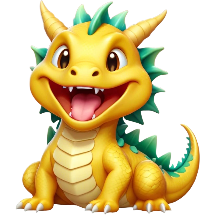 Cinematic Cute Yawning Dragon Portrait Emoji, Head tilted slightly with a dramatic, wide-open yawn, showcasing a soft, lustrous scaled body with gently drooping fins and half-closed, drowsy eyes, Simplified yet irresistibly adorable features, highly detailed, glowing with a soft, cozy mythical glow, high shine, relaxed yet expressive, stylized with a dash of fantastical charm, soft glowing outline, capturing the essence of a sleepy yet affectionate dragon that seems ready to stretch out and rest in its enchanted lair! emoji