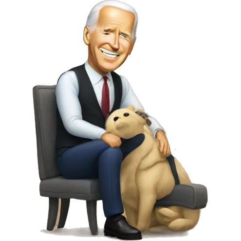 BIDEN ASSIS SUR UNE CAISE emoji