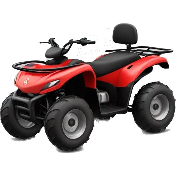 red quad bike with black circular safety roll bar behind seat emoji