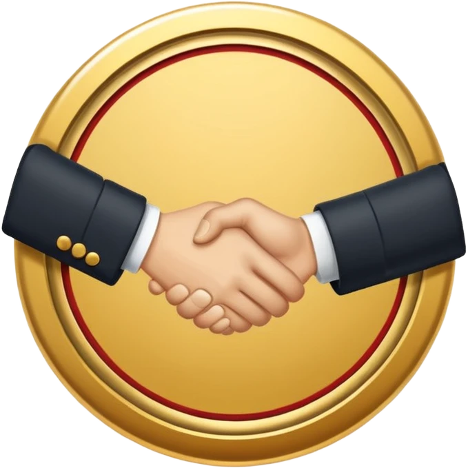 circular achievement style badge border for brand loyalist featuring a handshake and classy border  emoji