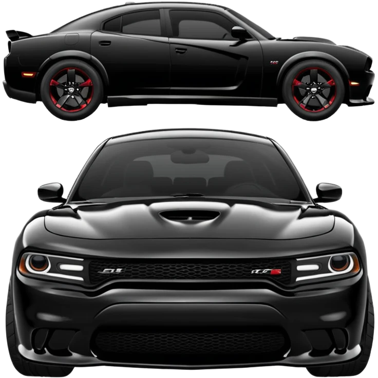black hell cat charger car emoji