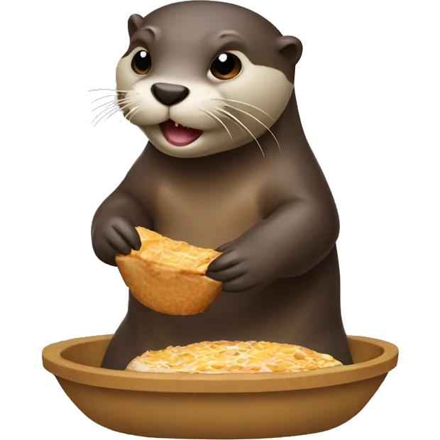 otter eating a tiramsu  emoji