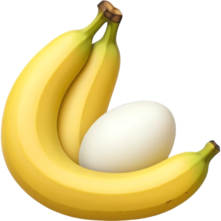 A banana standing between two eggs emoji