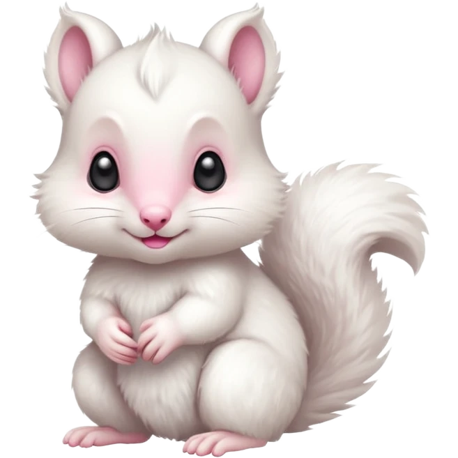 a white baby squirrel  emoji