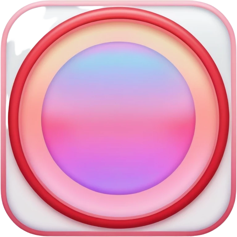 Iridescent pastel red square icon with soft round borders  emoji