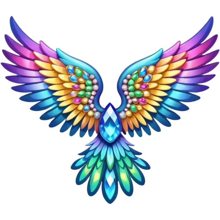 a wing with bling effect emoji