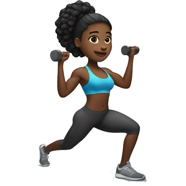 Black woman working out emoji