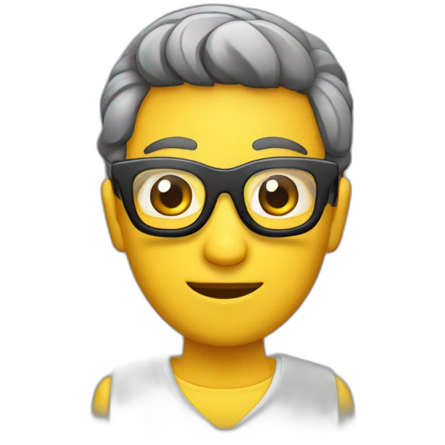 Lelis Vercellesi con gafas de aumento emoji