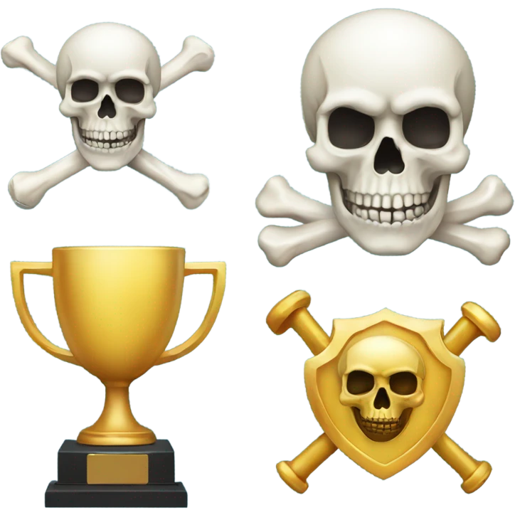 Skull and crossbones and a trophy  emoji