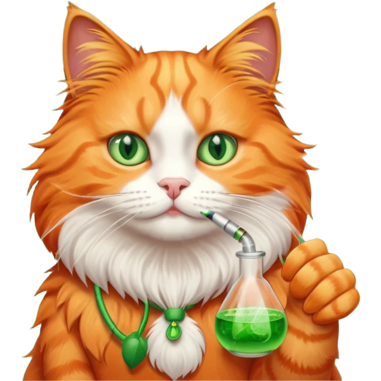 orange cat smoking bong emoji
