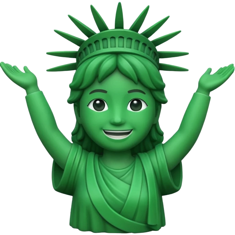estatua de la libertad sonriente estilo memoji emoji
