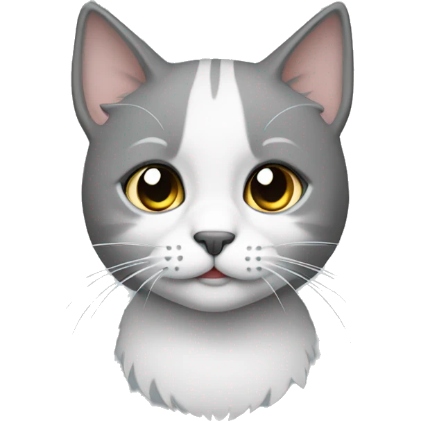 Cat gray and whitw emoji