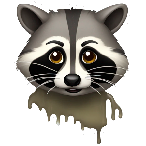 Puking raccoon emoji