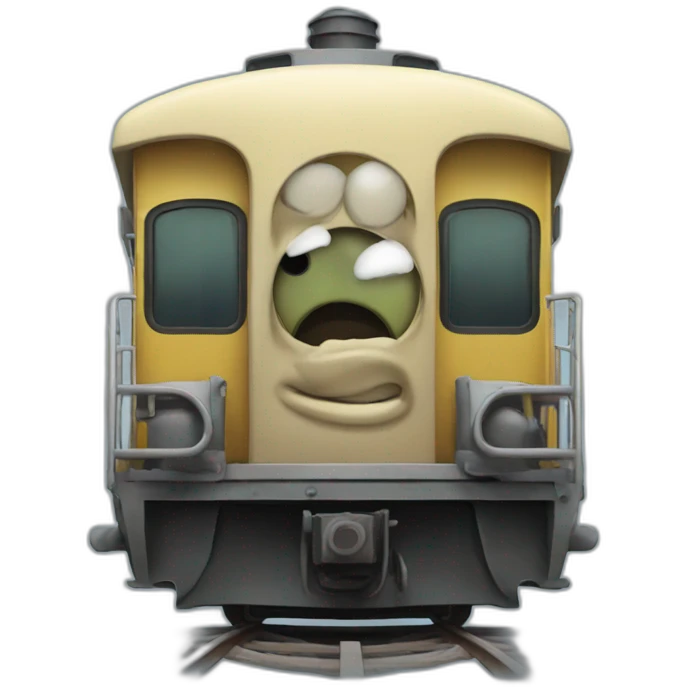 Crying train emoji