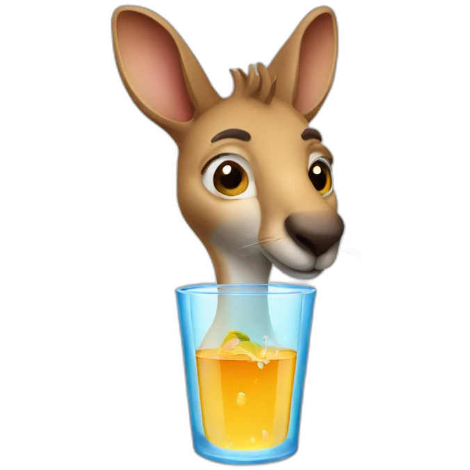 Kangaroo drink water emoji