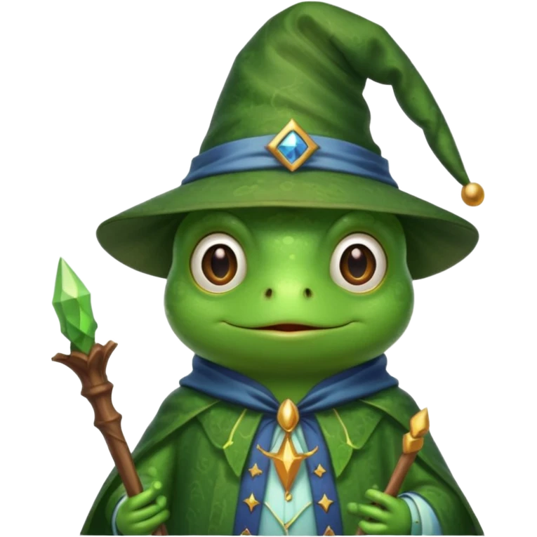 cute frog wizard emoji