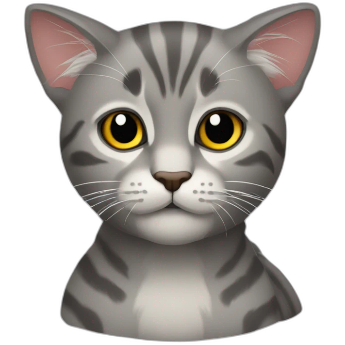 серая кошка в кресле emoji