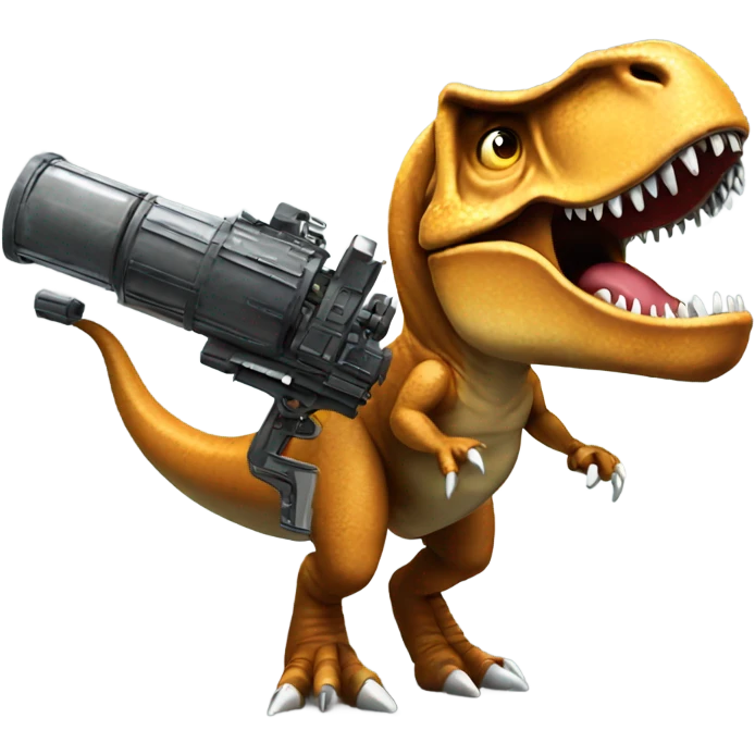 T. rex with a minigun emoji
