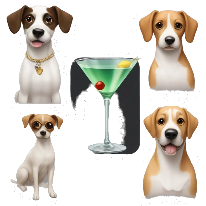 Martini and dogs emoji