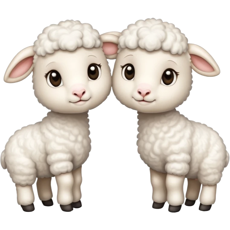 White lambs that are in love and innocent  emoji