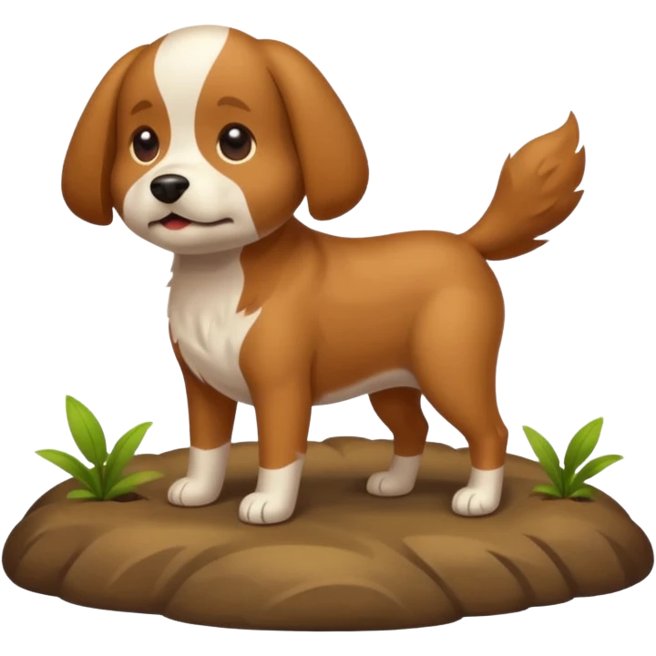 Dog pooping emoji
