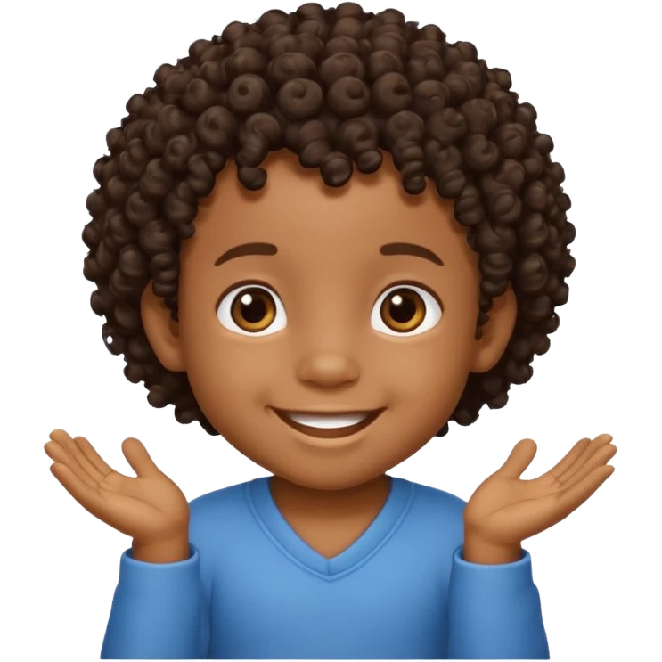 black baby boy with curly hair emoji